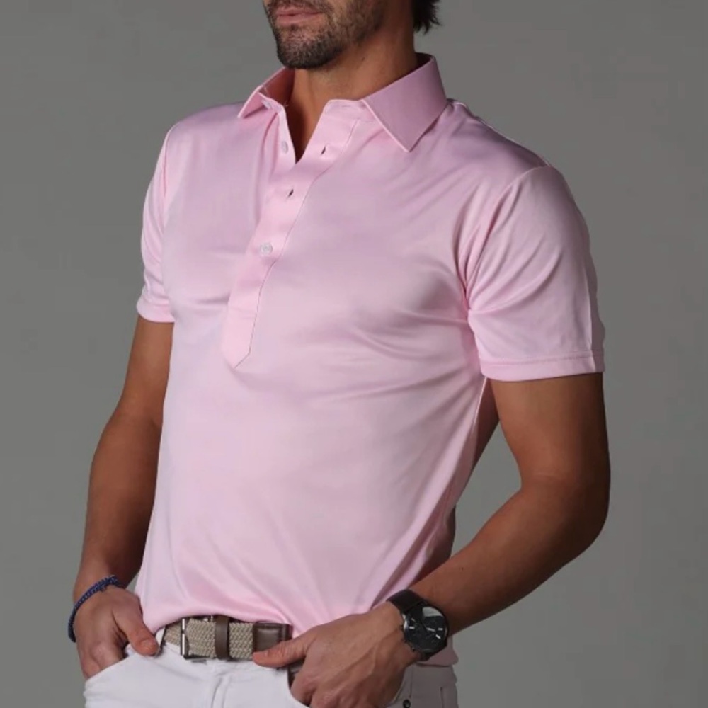 NWT Collars & Co. Pink Semi-Spread Collar‎ Polo in Size Medium